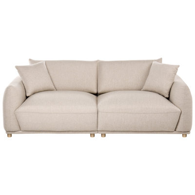 Beliani Sofa 3 Seater Jubek Fabric Beige from B&Q