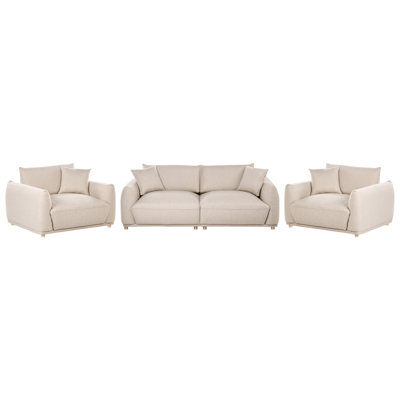 Beliani Living Room Set 5 Seater Jubek Fabric Beige from B&Q
