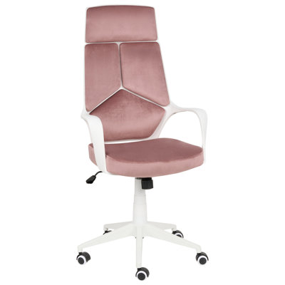 B&Q -  Office Chair Delight Velvet Pastel Pink