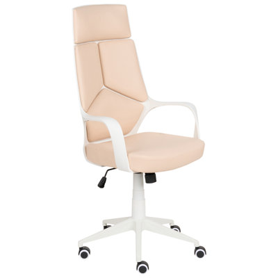B&Q -  Office Chair Delight Faux Leather Peach Pink