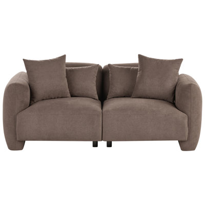 Beliani Sofa 3 Seater Ekenes Fabric Brown from B&Q