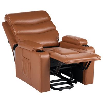 Beliani Electric Recliner Chair Eter Faux Leather Brown from B&Q