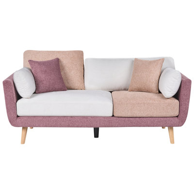 Beliani Sofa 3 Seater Bolga Fabric Pink from B&Q