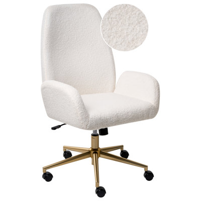 B&Q -  Office Chair Clare Boucle White