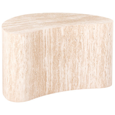 Beliani Side Table Bilpa Travertine Effect from B&Q