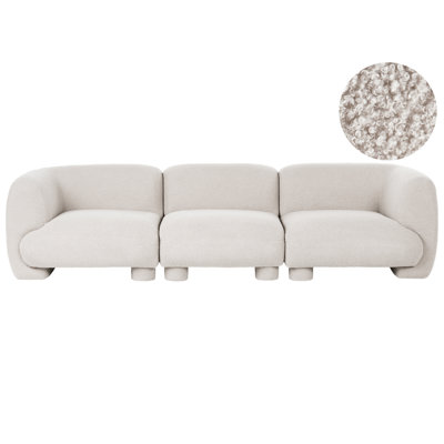 Beliani Modular Sofa 3 Seater Mjalbi Boucle Off-White from B&Q