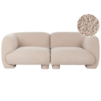 Beliani Modular Sofa 2 Seater Mjalbi Boucle Beige from B&Q