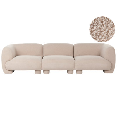 Beliani Modular Sofa 3 Seater Mjalbi Boucle Beige from B&Q