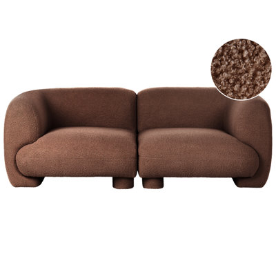 Beliani Modular Sofa 2 Seater Mjalbi Boucle Brown from B&Q