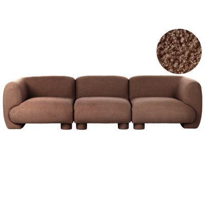 Beliani Modular Sofa 3 Seater Mjalbi Boucle Brown from B&Q