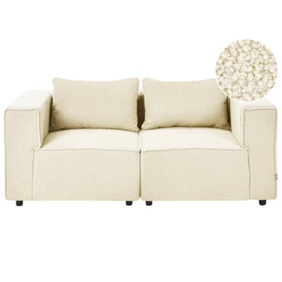 Beliani Modular Sofa 2 Seater Axebo Off-White Boucle from B&Q