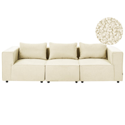 Beliani Modular Sofa 3 Seater Axebo Off-White Boucle from B&Q