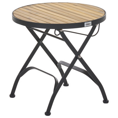 B&Q -  Garden Side Table Lascari 45 Cm 45 Cm Acacia Wood Light Brown