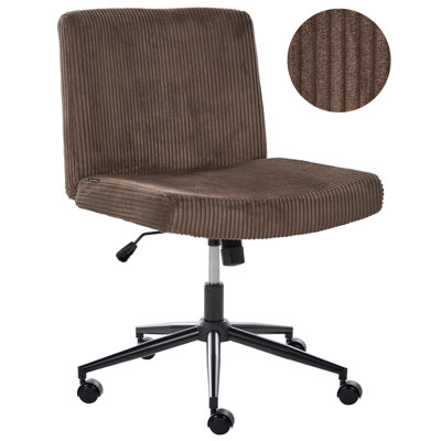 B&Q -  Desk Chair Geddes Corduroy Dark Brown