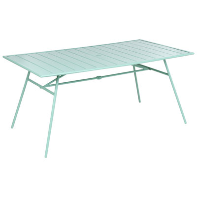 B&Q -  Garden Dining Table Terenzo 160 Cm 90 Cm Metal Mint Green