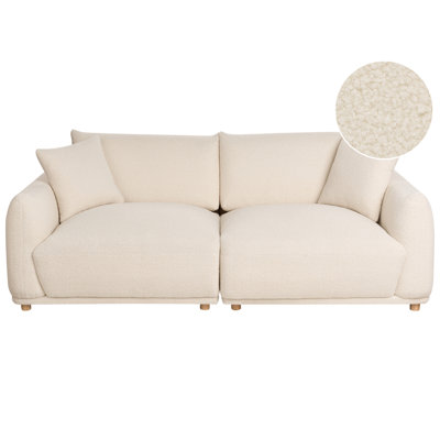 Beliani Sofa 3 Seater Jubek Boucle Off-White from B&Q