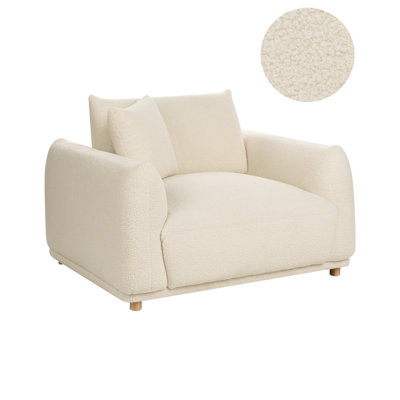 Beliani Armchair Jubek Boucle Off-White