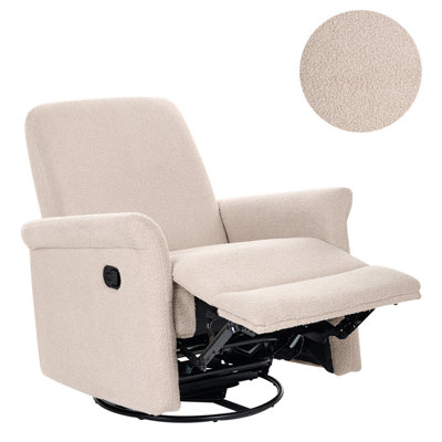 B&Q -  Rocking Recliner Chair Echion Swivel Boucle Light Beige