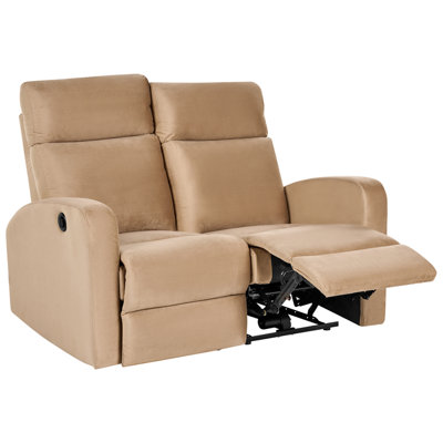 B&Q -  Electric Recliner Sofa 2 Seater Verdal Velvet Light Brown