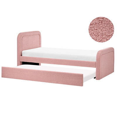 B&Q -  Trundle Bed Boucle Rayssac 90 X 200 Cm (Eu Single) Pink
