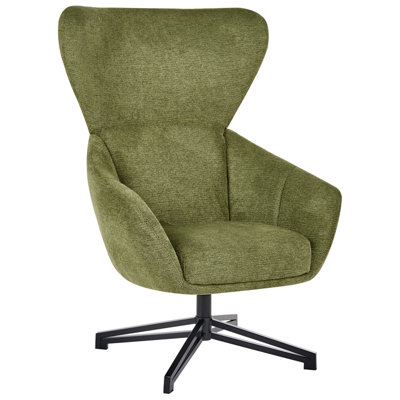 Beliani Swivel Armchair Dalen Fabric Green from B&Q