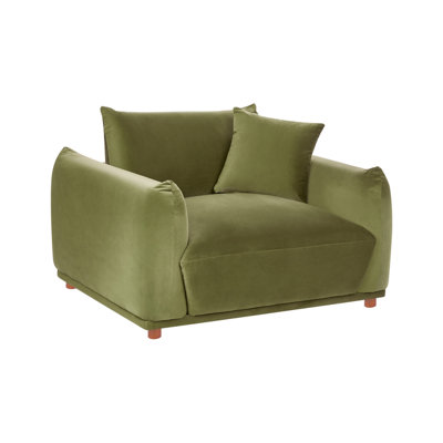 Beliani Modern Armchair Jubek Velvet Green