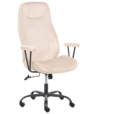 B&Q -  Office Chair Titan Velvet Light Beige