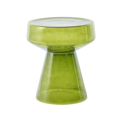 B&Q -  Retro Side Table Laguna Glass Green