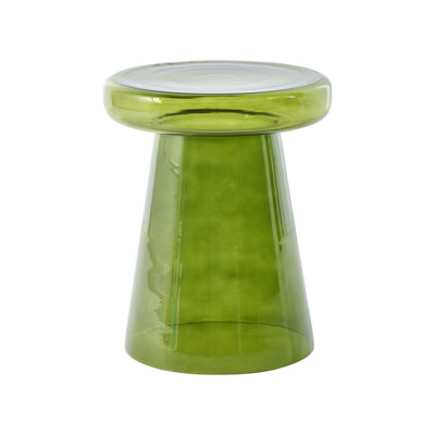 B&Q -  Side Table Caldera Glass Green