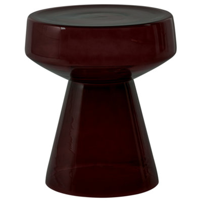 B&Q -  Side Table Laguna Glass Dark Brown
