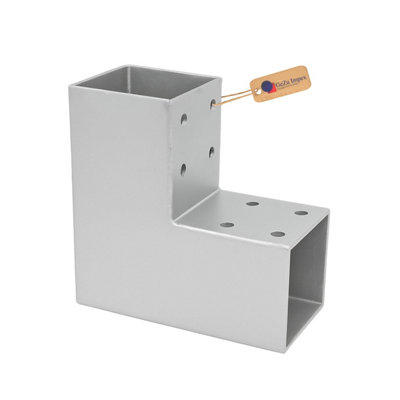Gezu Impex Heavy Duty Hot Dip Galvanised Pergola L Shape Post Connector91 X 91 mm (Pack Of 12) from B&Q