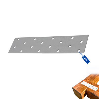 Gezu Impex Joining Plates 80 X 300 mm Galvanised Set Of 4 Flat Perforated Metal Connector Sheet Joining Plates Wood(Pack Of 4) from B&Q