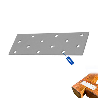 Gezu Impex Joining Plates 80 X 300 mm Galvanised Set Of 28 Flat Perforated Metal Connector Sheet Joining Plates Wood(Pack Of 28) from B&Q