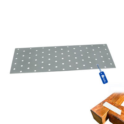 Gezu Impex Joining Plates 40 X 120 mm Galvanised Flat Perforated Metal Connector Sheet Joining Plates Wood from B&Q