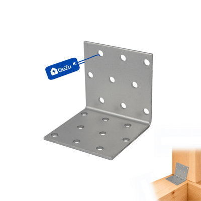 Gezu Impex Heavy Duty Galvanised Steel Angle Bracket Corner Bracket Corner Brace For Construction60 X 60 X 60 mm (Pack Of 28) from B&Q