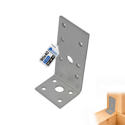 Gezu Impex Angle Brackets 90 X 35 X 3 mm Set Of 18 Galvanised 90 Deg Perforated Angle Plate Wood Connector Corner Braces from B&Q
