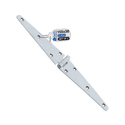 B&Q -  Strap Hinge 155 mm Electroplated Set Of 2 Heavy Duty Gate Shed Door Hook Band
