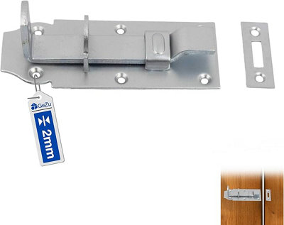 Gezu Impex Lock Bolt Cranked 140 X 55 mm Set Of 6 Door Bolt With Strike Plate Sliding Bolt Galvanized from B&Q