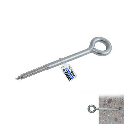Gezu Impex Eye Bolt Anchor Galvanised Eye Hooks90 mm (Pack Of 16) from B&Q