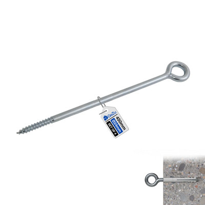 Gezu Impex Eye Bolt Anchor Galvanised Eye Hooks 400 mm (Pack Of 4) from B&Q
