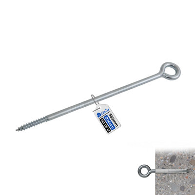 Gezu Impex Eye Bolt Anchor Galvanised Eye Hooks 500 mm (Pack Of 12) from B&Q