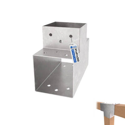 Gezu Impex Heavy Duty Hot Dip Galvanised Post Connector T ShapePergola 3 Beam Post Connector91 X 91 mm from B&Q