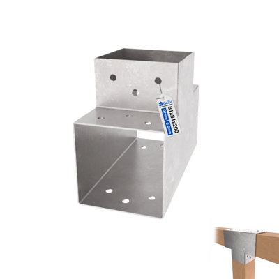 Gezu Impex Heavy Duty Hot Dip Galvanised Post Connector T ShapePergola 3 Beam Post Connector81 X 81 mm from B&Q