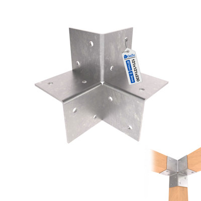 Gezu Impex Pergola Corner Bracket Hot Dip Galvanised - Way Corner Connector Bracket - 121X121mm Size 3 B&Q