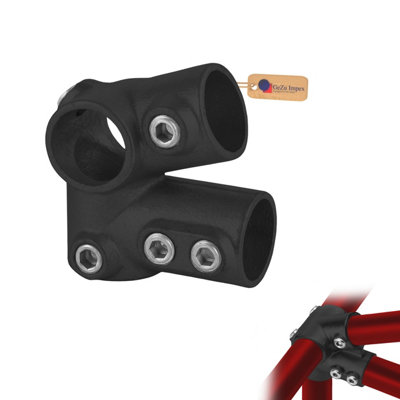 Gezu Impex Eaves Fitting Dia42mm Hot Dip Galvanised Black Powder Coated Interclamp 27 Degree Eaves Fitting Roof Pipe Connector from B&Q