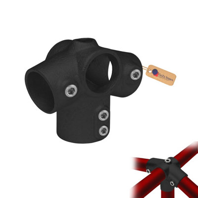 Gezu Impex Ridge Fitting Dia42mm Hot Dip Galvanised Black Powder Coated Interclamp Ridge Fitting Roof Pipe Connector from B&Q