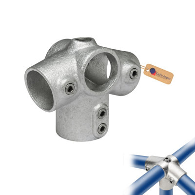 Gezu Impex Ridge Fitting Dia42mm Hot Dip Galvanised Interclamp Ridge Fitting Roof Pipe Connector from B&Q