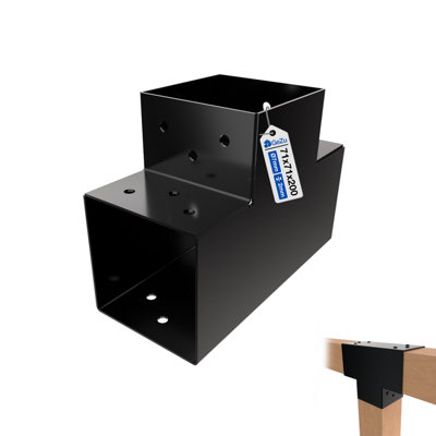 Gezu Impex Heavy Duty Black Post Connector T ShapePergola 3 Beam Post Connector71 X 71 mm from B&Q