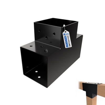 Gezu Impex Heavy Duty Black Connector T ShapePergola 3 Beam Post Connector121 X 121 mm from B&Q