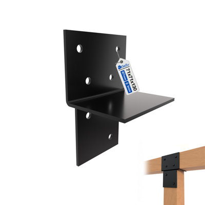 Gezu Impex Pergola Floor Bracket BlackFence Post Corner Bolt Down Bracket71X71mm from B&Q